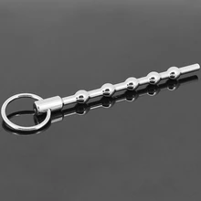 Male Stainless Steel 5 Beads Urinary Plug Catheter Metal Tube Pipe Men’s Fetish Medical Themed Sex Toys Adult Games 611 J7-1-71