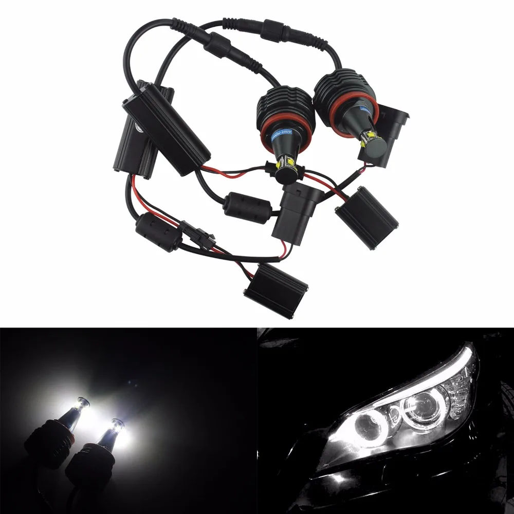 

ANGRONG 20W H8 4LED LED Marker Angel Eye For BMW E92 E93 X5 X6 2009 up E87 E90(CA141)