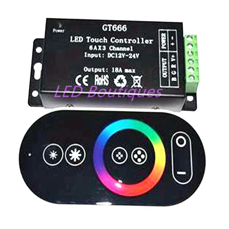 DC12V-24V 18A RGB контроллер GT666 Беспроводная RF Сенсорная панель диммер RGB пульт дистанционного управления для 3528 5050 RGB светодиодный светильник