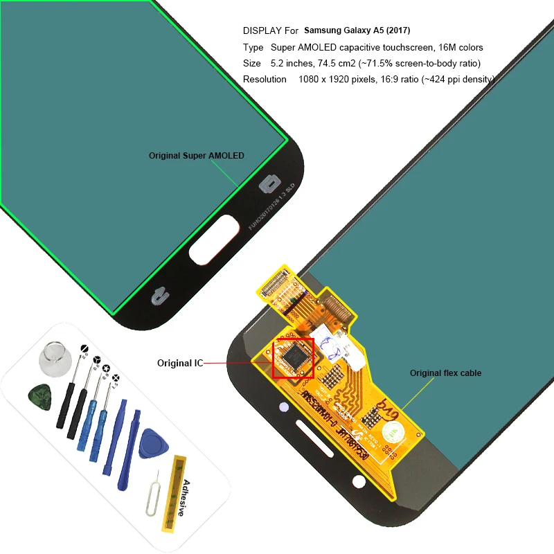 

Original 5.2" A520 A520F/DS Super AMOLED A520F LCD Replacement For SAMSUNG Galaxy A5 2017 Display Touch Screen Digitizer