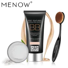 MENOW Brand Make up set UV Protection Moisturizing BB Cream& control oil breathable powder& Foundation Brush Cosmetic Kit5342