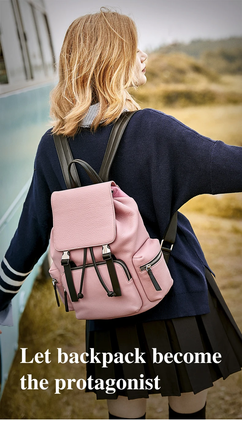 EMINI HOUSE, рюкзак из натуральной кожи, женская сумка, портативный школьный рюкзак, съемный рюкзак для путешествий, функциональная вместительная сумка