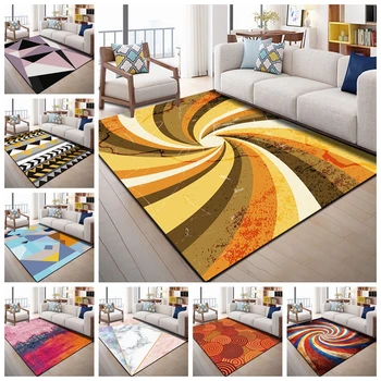 

European Geometric Printed Area Rugs Large Size Carpets For Living Room Bedroom Decor Rug Anti Slip Floor Mats Bedside Tapete