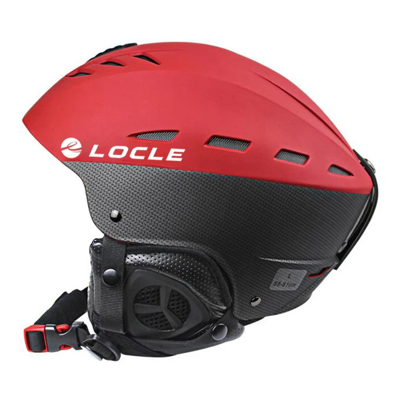 LOCLE лыжный шлем профессиональный шлем для сноуборда Мужской Женский Детский шлем для катания на коньках скейтборд лыжный шлем - Цвет: Красный