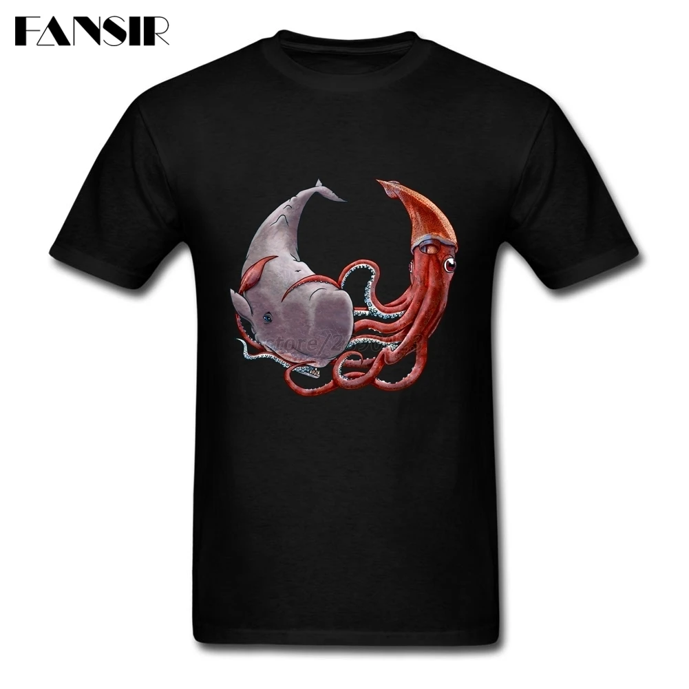 Harajuku Tee Shirts Men Male 100% Cotton Short Sleeve Battle Of The Deep Guys Clothing T | Мужская одежда