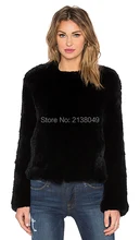 SF0023 Winter Knitting Women Genuine Quality Real Rabbit Fur Coat