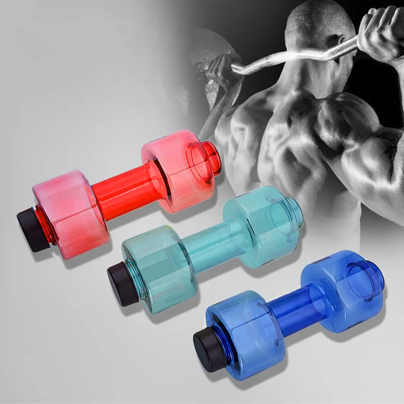 

500ML Sport Water Bottles Dumbbell Shaped Drink Bottle Exercise Gym Shaker Outdoor Travel Portable Leakproof botella de agua