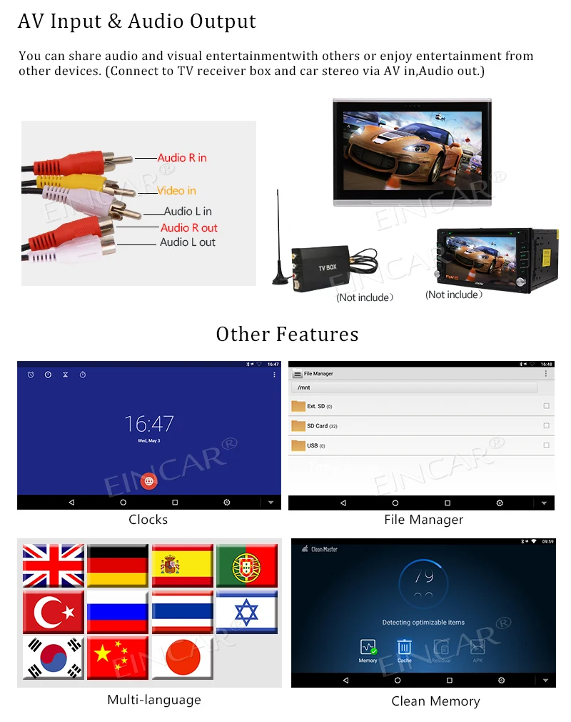 Sale Android 6.0 Rear-Seat Entertainment System Screen with High Resolution 1366*768 Suport USB/SD/HDMI Port and WiFi 10.1 Inch Ultra 4