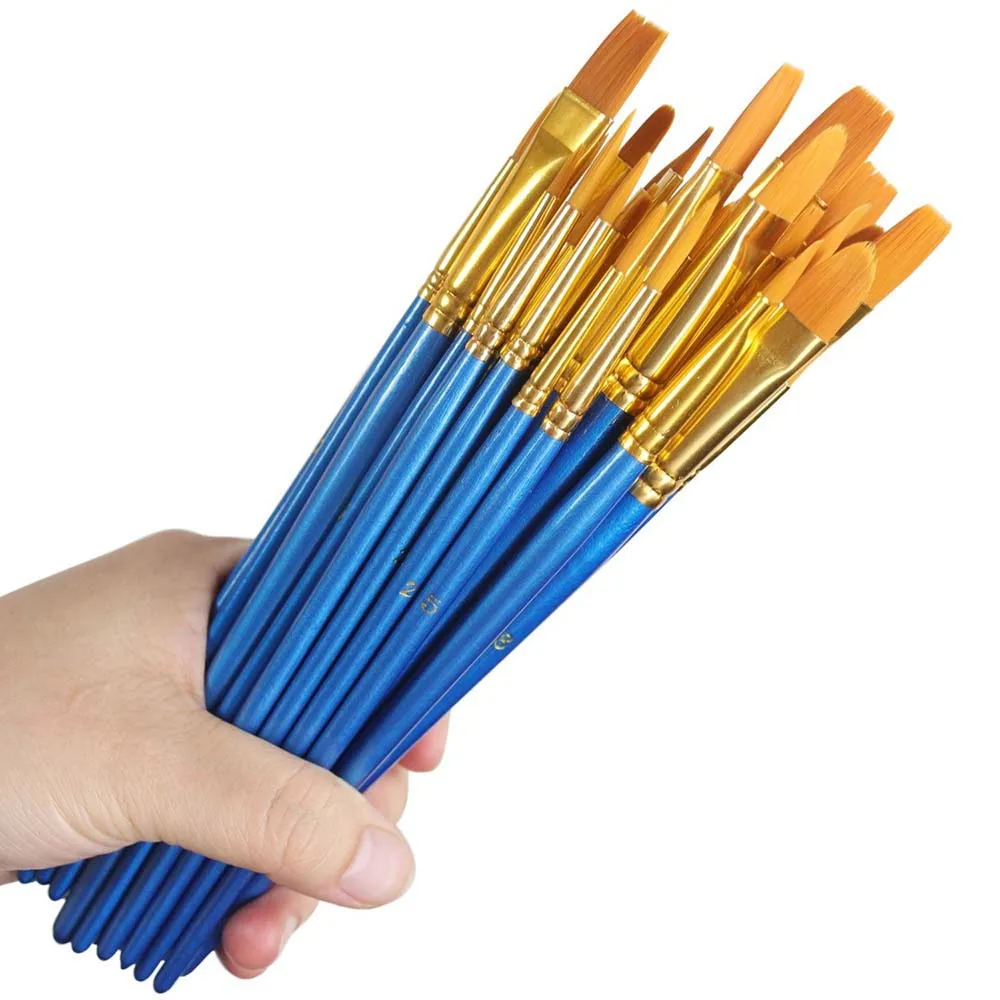 Pincel de Pintura Lidar com Escova de Arte Pincel de Pintura a Óleo Detalhe Conjunto Profissional Sintético Curto Suprimentos a Óleo Aquarela 50 Pçs Mod. 200377 6 High Quality Material escolar e de escritório