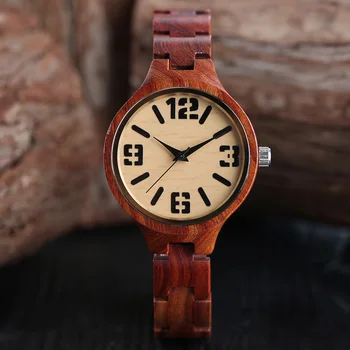 

Creative Small Size Wood Watch Women's Full Wooden Bangle Sport Clocks Natural Bamboo Quartz-watch for Ladies Girls Montre Femme