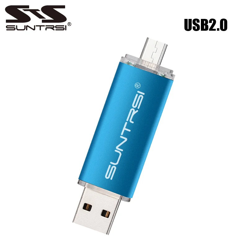 

Suntrsi USB Flash Drive 64GB Metal OTG Pendrive External Storage Pen Drive Micro USB for Smart Phone USB Stick Flash Drive Stick