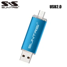 Suntrsi USB Flash Drive 64GB Metal OTG Pendrive External Storage Pen Drive Micro USB for Smart