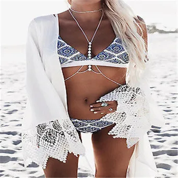

2017 Hot Sale Women Bikini Set Retro Brazilian Printing Swimsuit Bandage Push-Up Padded Swimwear Bathing Beachwear Ladies Biquni