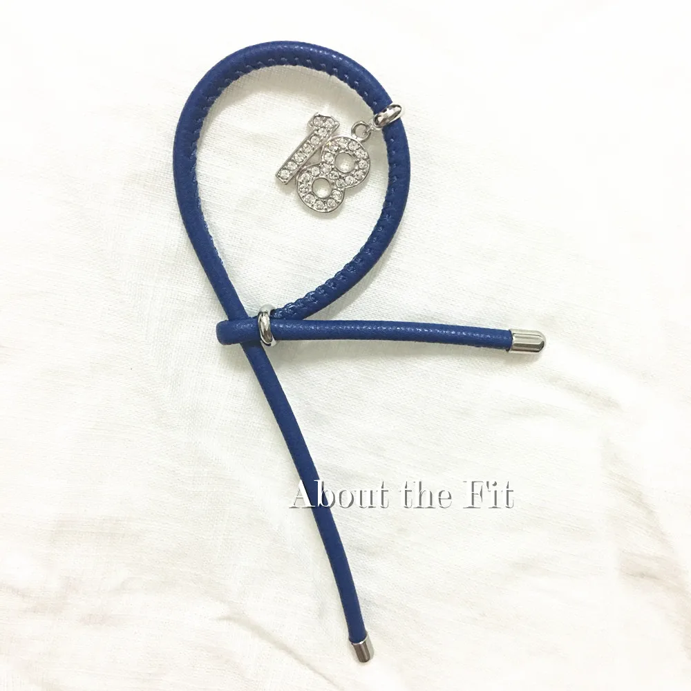 Blue LL30Sil316 О подходящей регулируемой кожаной фиксации крючок переключатель из нержавеющей стали застежки браслет серебряный кулон украшение талисманы браслет - Окраска металла: Blue LL30Sil316
