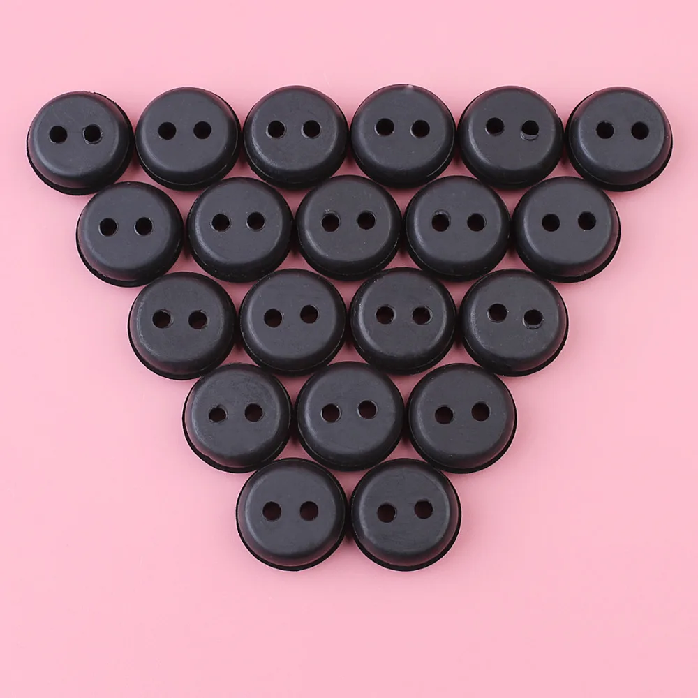 Fuel Tank Grommet 20pcs/lot 2 Hole Fuel Gas 20mm Rubber Grommet For Stihl Husqvarna Homelite Chainsaw Trimmer Accessories Lawn Mower Spare Parts