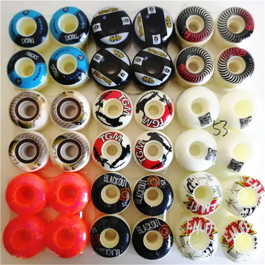 

4pcs /Set High Quality ELEMENT Skateboard Wheels 51/52/53/54mm Double Rocker Skate Board Wheels 101A Skateboarding Accessories