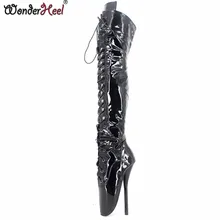 Wonderheel обувь с очень высоким каблуком 18 см балетная обувь на каблуке-шпильке выше колена пикантные высокие сапоги до бедра вечерние женские балетные сапоги