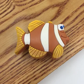 

Cute Yellow Fish Soft Rubber drawer Knobs and Handles For Kid Rooms Cabinet Door Knob Kitchen Cupboard Drawer Wardrobe Pull