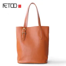 AETOO Сумка Женская Новинка первый слой из воловьей кожи плечо сумки женские большие кожаный мешок специальное посылка tote просто женская сумка
