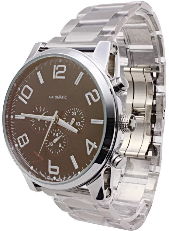 2014 New Fashion Mens Full Stainless Steel Watch Automatic mechnical mont Luxury Brand Clock Gold Leather Watches Timewalker | Наручные