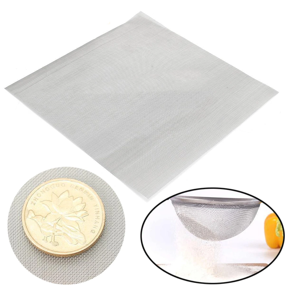 Mayitr 1pc New #60 Woven Wire Mesh 304 Stainless Steel Filtration Cloth Screen Filter 30x30cm