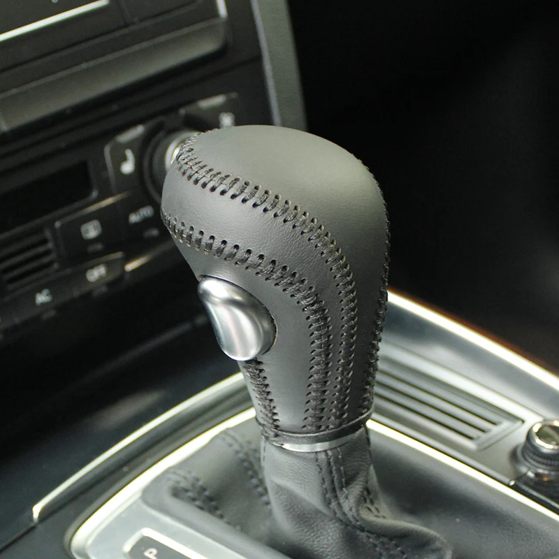 Cuero Nappa gear shifter cubierta para Audi Q5 en cubierta del coche en la perilla del cambio de engranaje copri pomello cambio gear palo de ppc