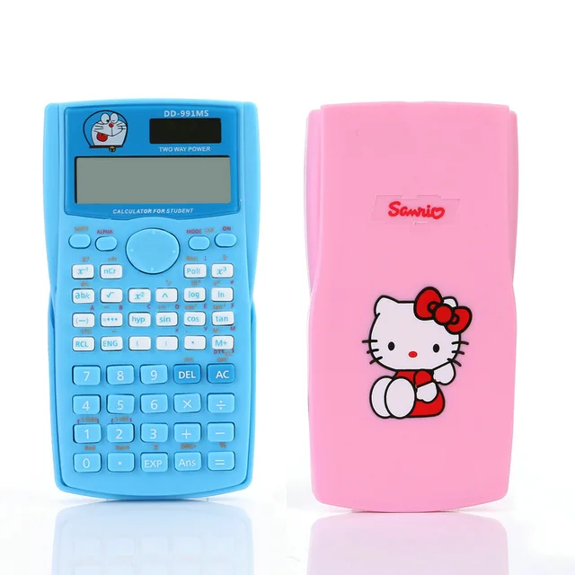 cute kawaii hello kitty doraemon function portable solar calculator