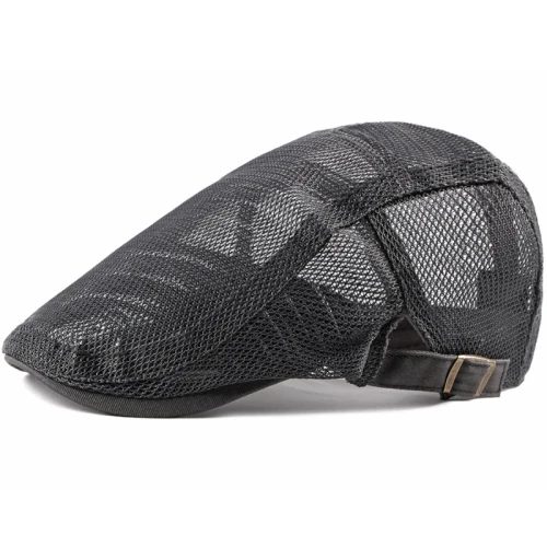 newsboy beret cap HT2215 Beret Spring Summer Men Women Cap Adjustable Newsboy Ivy Flat Cap Breathable Mesh Cap for Men Women Solid Plain Beret Cap mens military beret Berets