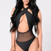 WOMAIL Лето однотонный, из полиэстра материал Сетчатое нижнее белье открытая спина Грудь крест-тело Сексуальная Женская 19MAR26