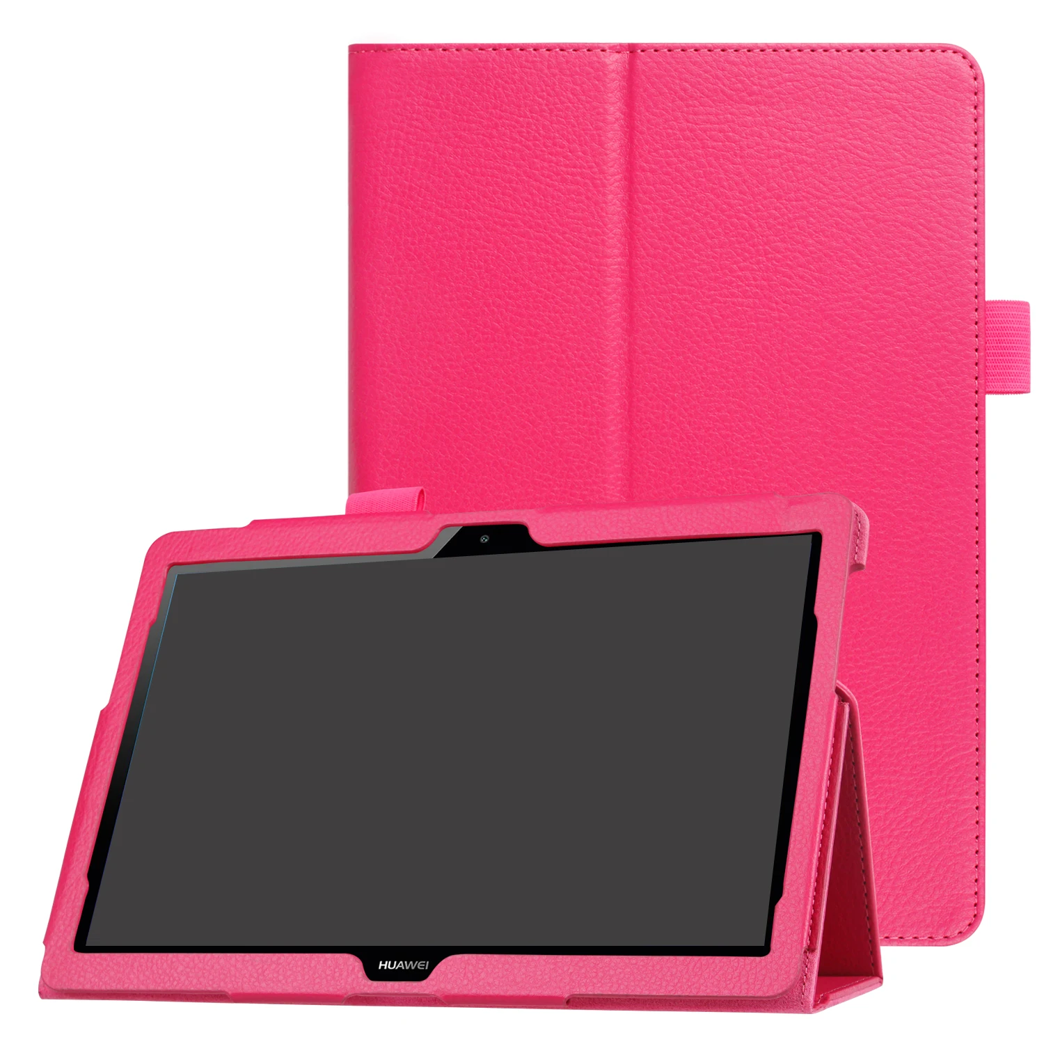 Цветной чехол для huawei MediaPad T3 10 AGS-L09 AGS-W09 9,6 дюймов, чехол для планшета, чехол из искусственной кожи для Honor Play Pad 2 9,6 - Цвет: Розово-красный