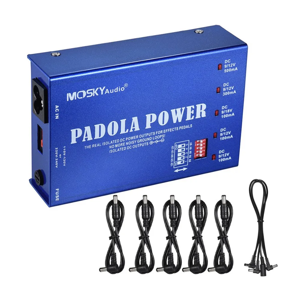 MOSKY Guitar Pedal Power Supply High Quality Guitar Effect Pedal Power Supply Ten Isolated Output 6/8 Way Stabilized Voltage MOSKY Guitar Pedal Power Supply High Quality Guitar Effect Pedal Power Supply Ten Isolated Output 6/8 Way Stabilized Voltage