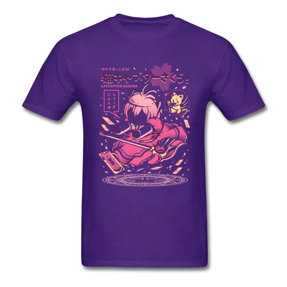 100% Cotton Mens Short Sleeve catcaptor 4866 T Shirts Printed Tops Tees Oversized Family Round Collar Sweatshirts catcaptor 4866 purple