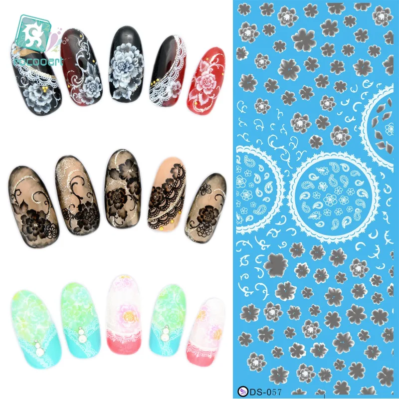 

Rocooart DS057 Water Transfer Foils Nail Art Sticker Fashion Nails Harajuku Flowers Manicure Decals Minx Cute Nail Decorations