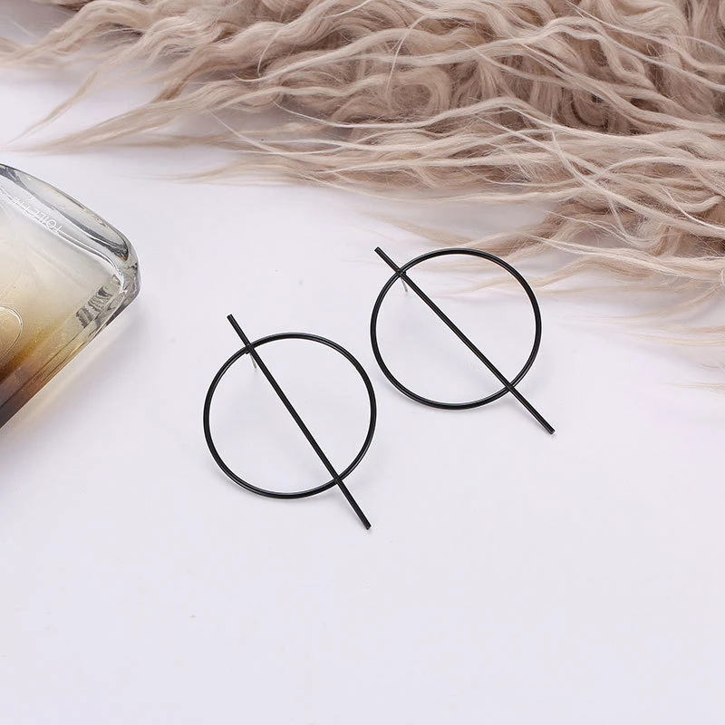 H:HYDE Fashion Earrings Punk Simple Gold color Long Section Tassel Pendant Circle For Ladies Gifts boucle d'oreille|Серьги-гвоздики|