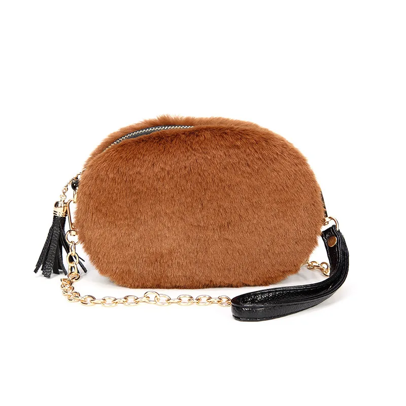 

Female Rabbit Hair Totes Women Shoulder bag Leather Messenger Bags fashion Satchel bag Handbags small Crossbody bags