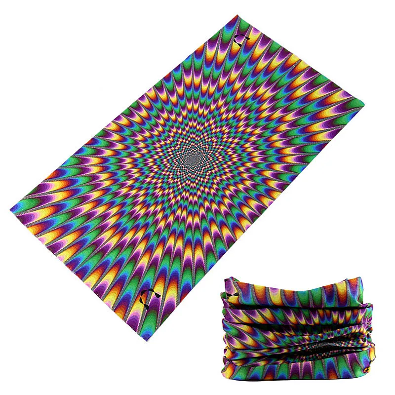 

buffe Creative 3D Dizzy Geometric Rainbow Cycling Bandana Bicycle Bike Dust Face Shield Mask Magic Headdress Sport Bandama Baff