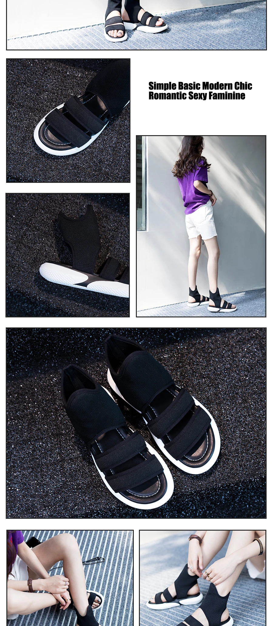 CZRBT стрейч ткани женская обувь на плоской подошве обувь женские босоножки обувь на платформе с открытым носком Для женщин Гладиатор
