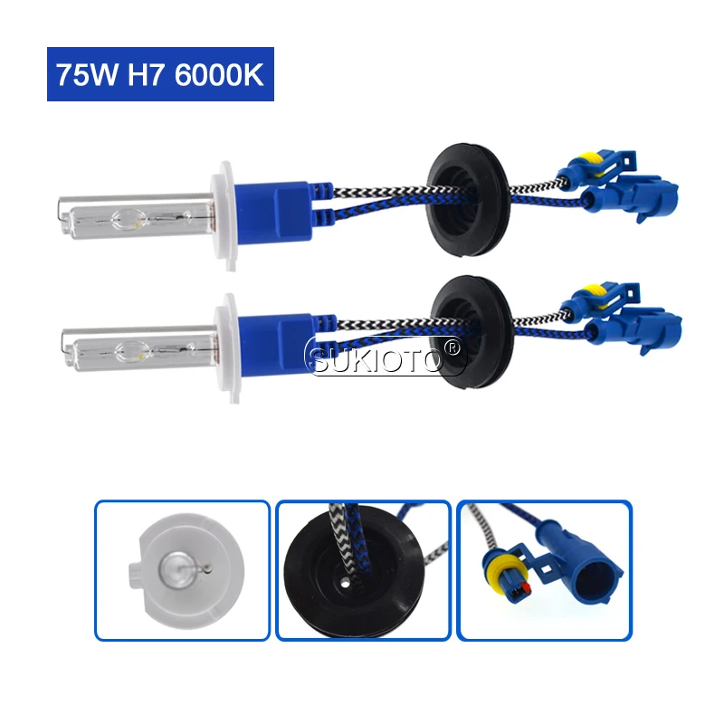 SUKIOTO Car Headlight 75W HID Xenon Kit High Power 12V HID Ballast 75W Xenon H1 H3 H7 H11 HB3 HB4 D2H HID Bulb Kit 3000K-8000K (7)