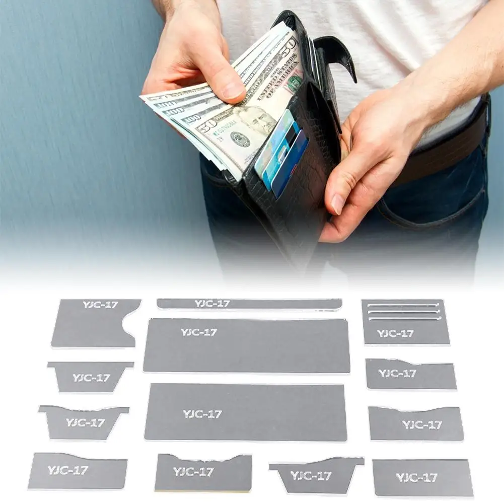 

13Pcs Clear Acrylic Wallet Pattern Template Set Handmade Leather Craft DIY Tool Short Purse Stencil Wallet Maker Accessories 20E