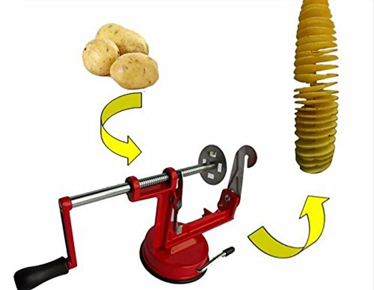 ZORASUN машинка для спиральной нарезки картофеля ручное устройство для резки картофеля нож для приготовления чипсов Быстрый картофель овощечистка слайсер кухонный фруктовый инструмент для овощей французский резак для жарки