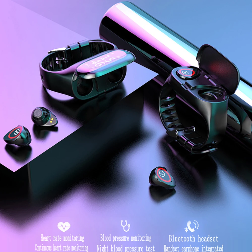 Умные часы Timethinker M1 с bluetooth наушником монитор сердечного ритма умный Браслет