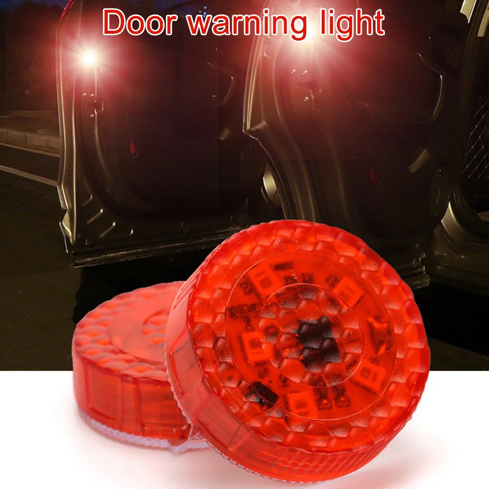 

2pcs Car Door Anti-collision Warning Light LED Waterproof Strobe Flashing Auto Door Opening Warning Lights Safety Lamps