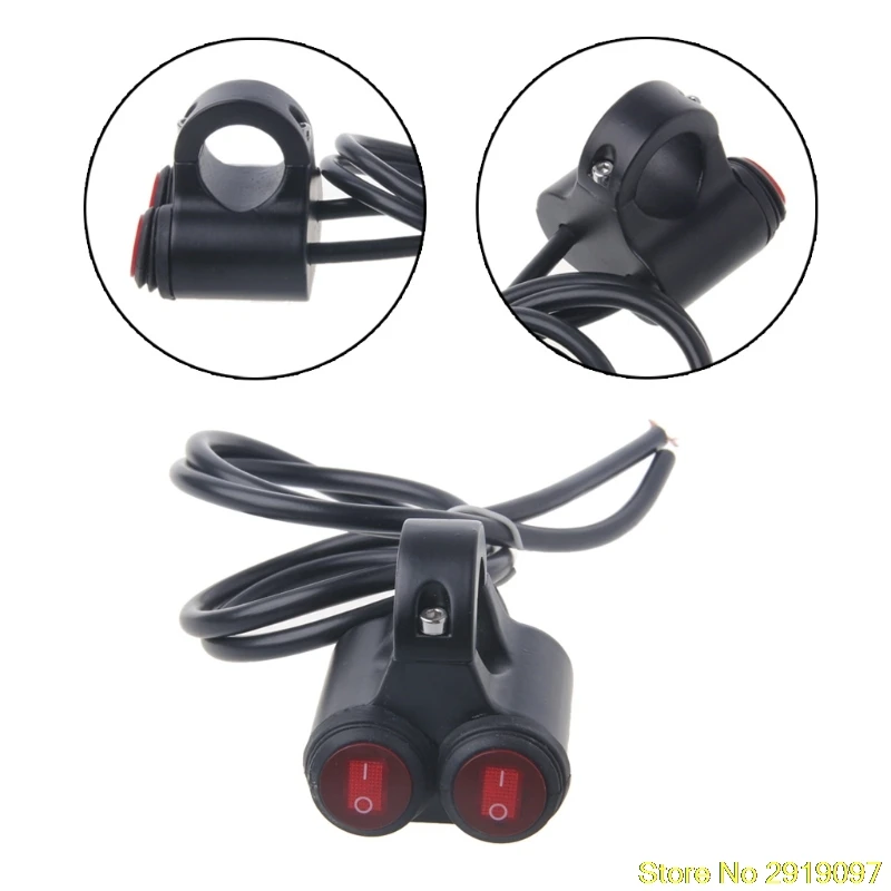 

New Arrive Waterproof 12V 16A Motorcycle 22mm 2 Way Handlebar Headlight Switch w/Indicator Light Drop Shipping Support