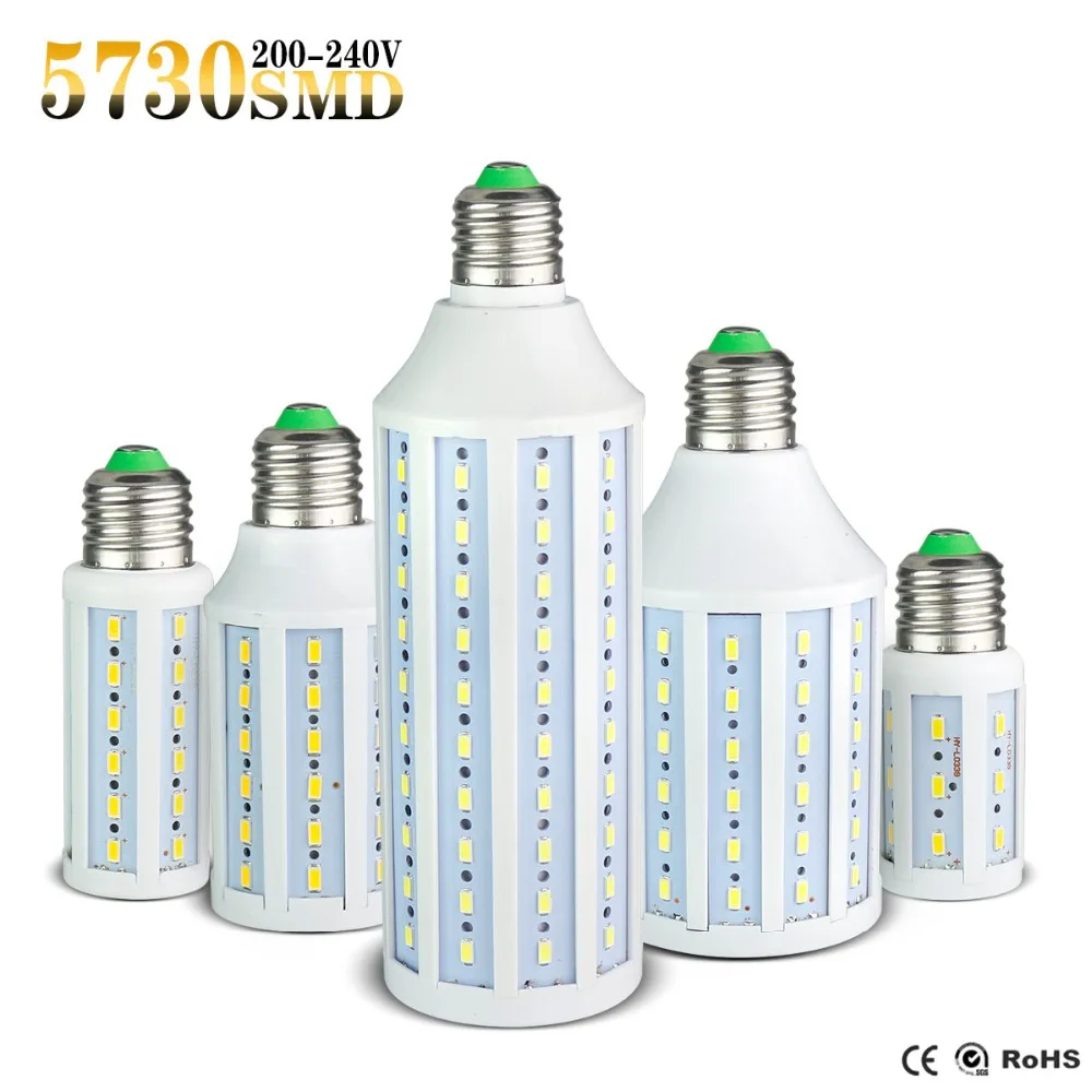 

1Pcs E27 E14 Led Lamp SMD 5730 5630 220V 110V 7W 12W 15W 25W 30W 40W 50W LED Spot Light Corn Led Bulb Chandelier Candle Lighting