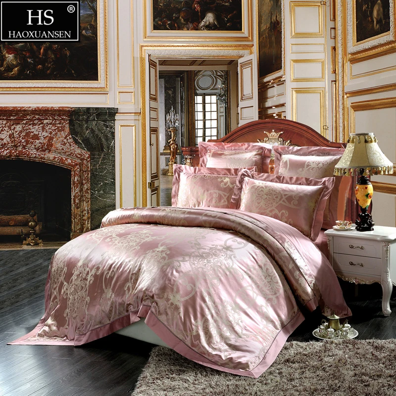 Luxury Mulberry Silk Satin 22 Momme Seamless Silk 6PCS Bedding Sets