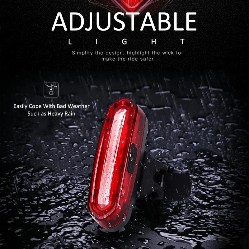 Perfect New Rechargeable LED USB Mountain Bike Tail Light Taillight Safety Warning Bicycle Rear Light Night riding COB warning lights 5
