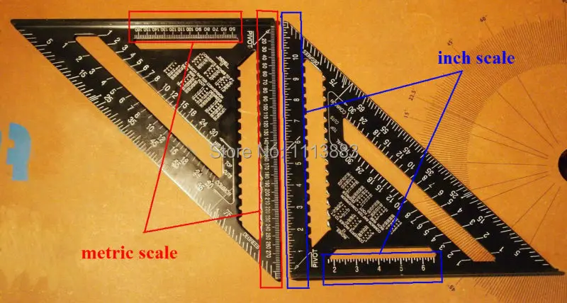 12 дюймов/300 мм черный алюминиевый сплав скорость квадратный Стропильный треугольник угол квадратный макет Руководство Строительство плотник Деревообработка