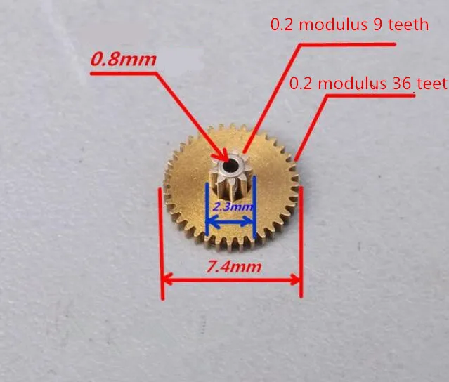 5 шт/лот мини 0,2 модуль 41 зубчатая передача медная Редукторная передача s прецизионная передача DIY коробка передач запчасти