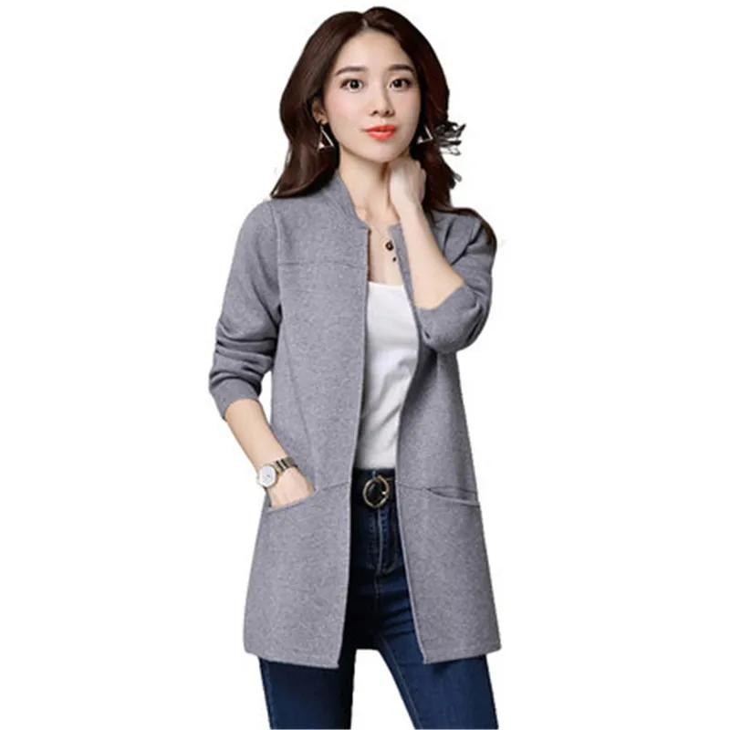 

2019 Spring Autumn Women Knit Sweater Cardigan Jacket Coat Loose Large Size Long Sweater Cardigan Female Shawl Outerwear PZ1718