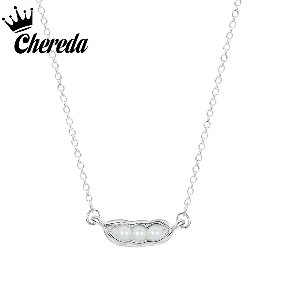 

Chereda Imitation Pearls Alloy Women Necklace Romantic Silver Color Necklaces Party choker collar Jewelry